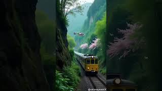 Train in mountains #train #mountains #nature #naturelovers