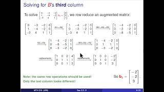 Intro to Linear Algebra - An Algorithm for Finding Matrix Inverses  (Sec 2.2, D)