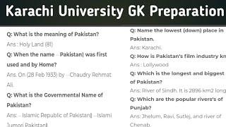 University of Karachi Preparation GK 2021/2022 Entry Test|Part•1|KU Preparation 2021/2022 GK