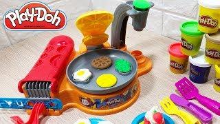 Playdoh Kitchen Creation Làm bữa sáng với trứng ốp la, thịt và bánh Crep - Đồ chơi Chim Xinh