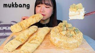 인절미 우유 케이크 인절미 빵 디저트 먹방 INJEOLMI MILK CAKE INJEOLMI BREAD Dessert mukbang asmr きな粉ミルクケーキ เค้กผสมนม