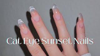 Cat Eye Blush Nails/ Sunset Nails / Douyin Nails/ asmr/ Gelx/ Self-Nail/ Xiahongshu Nail Art