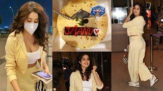 JANHVI KAPOOR CELEBRATE HER BIRTHDAY AT MUMBAI AIRPORT WITH MEDIA PAPS 