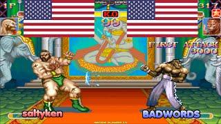 #fightcade Super Street Fighter 2 Turbo  saltyken (Usa) vs BADWORDS (Usa) スーパーストリートファイターII X