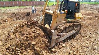 Epic Pond Backfill Project! Battle CAT SEM816D, KOMATSU D58P, 10 Wheel Truck In Action