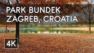 Walking Tour: Autumn Colors in Park Bundek - Zagreb, Croatia - 4K UHD Virtual Travel