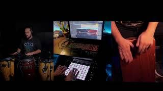 VIRTUAL DOUBLE BASS IMPRO WITH CAJON AND CONGAS ( Ableton Push 2 )