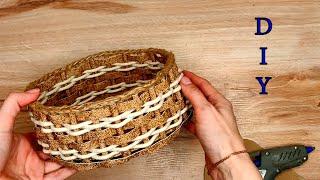 DO NOT throw away cardboard and wallpaper  Make a beautiful basket with your own hands