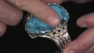 Kingman Turquoise Navajo Bracelet by Eugene Livingston Vide