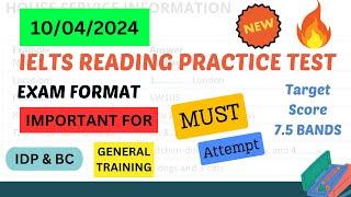 ielts general reading practice test 2024 with answers | 10.04.2024