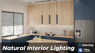 Create Natural Lighting in the Interiors. V-Ray for SketchUp Tutorial. Dome Light and HDRI Maps