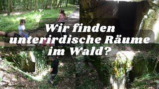 Wir finden einen Eingang im Wald....