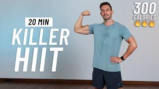 20 Min Killer HIIT Workout For Fat Burn & Cardio (No Equipment, No Repeats)