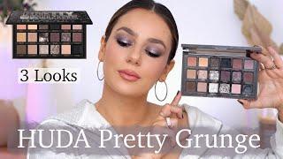 HUDA BEAUTY:PRETTY GRUNGE EYESHADOW || 3 LOOKS Application, Review & Some Comparison ||Tania B Wells