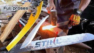 Quick blacksmith skills forge knives and make knife handles & sheaths