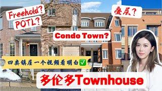 多伦多看房I 四种Townhouse一次看明白  Freehold? POTL? Condo town? Stacked?  #多伦多买房 #多伦多地产