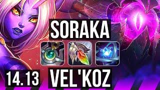 SORAKA & Ezreal vs VEL'KOZ & Varus (SUP) | 2/0/28, 700+ games | NA Diamond | 14.13