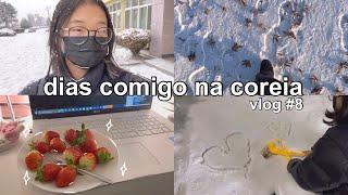 dias comigo na coreia vlog #8  | muita neve, escola, academia, comida etc