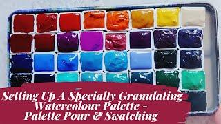 Setting Up A Specialty Granulating Watercolour Palette - Paint Pour & Swatches - Mina Does Art Stuff