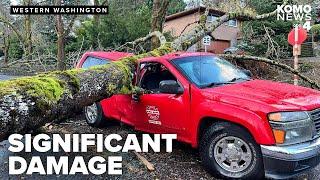 'Bomb cyclone' wreaks havoc in western Washington, leaves 2 dead and causes mass outages