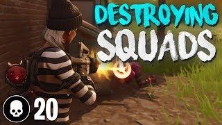 SOLO SQUADS ACTION! 20 Kill Gameplay (Fortnite Battle Royale)