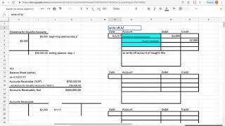 A/R transactions- Allowance for Doubtful Accounts Aging Method