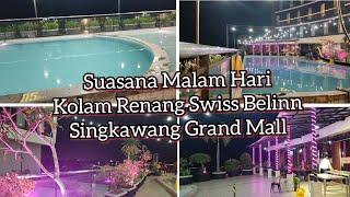 Suasana malam hari Kolam renang Swiss Belinn Singkawang grand mal | Kota Singkawang #trending #like