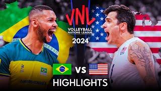  BRAZIL vs USA  | Highlights | Men's VNL 2024