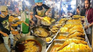 BALOCHI FRIED FISH & GRILLED FISH AT KHAN QUETTA FISH POINT | SPICY MASALA FISH  FOOD STREET KARACHI