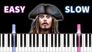 He's a Pirate - SLOW Piano EASY tutorial