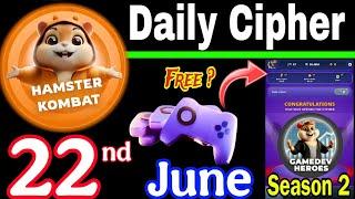 Hamster Kombat GameDev Heroes | 22 June Daily Cipher  Season 2