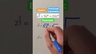 Algebra: Fractional Exponents #Shorts #algebra #math #maths #mathematics