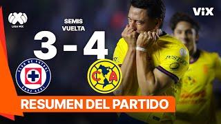 Cruz Azul 3-4 América | Goles y Resumen | Liga Mx -AP2024 - Semifinal - VUELTA | ViX