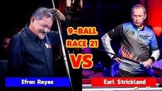 Efren Reyes vs Earl Strickland | 9-ball Race 21