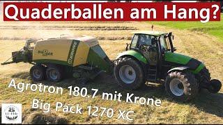 Quaderballen am Hang? Geht! Deutz-Fahr Agrotron 180.7 mit Krone Big Pack 1270 XC im Schwarzwald