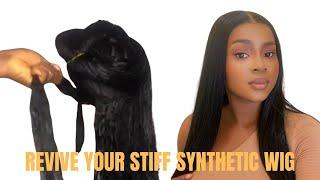 How to Revive/Restore a Stiff Synthetic Wig |DIY| detailing,washing and styling