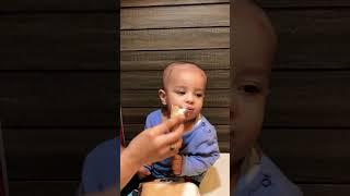 9 month old azaan is eating ice cream  #baby #toddler #islambad #mommy #mylove