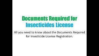 Documents Required for Insecticides License