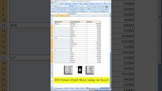 Fill Down Until Next Value in Excel