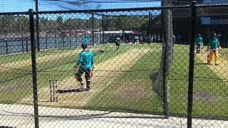 David Warner switch hit in Adelaide Oval nets