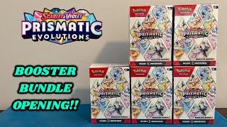 WHAT!! Opening the NEW PRISMATIC EVOLUTIONS 6-Pack Booster Bundles!! (pokemon card opening)