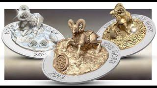 3D монеты к Году Козы 2015