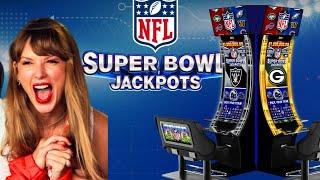 NFL SUPER BOWL JACKPOTS Slot Machine Did I LAND a TAYLOR SWIFT FEATURE??