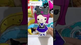 Packing $5 kuromi paper squishy (fake)  what’s next?? #papercraft #sanrio #tocaboca #shorts