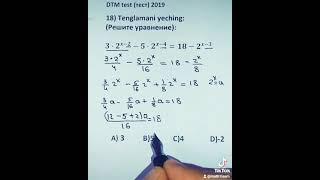 DTM test matematik yechimlari endi bizning kanalimizda MATEMATIKA TEST 2019,2020,2021