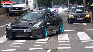 Modified Cars & Supercars Leaving a Car Show! - C63s CRASH, 800HP Supra, Aventador SVJ, Skyline,...