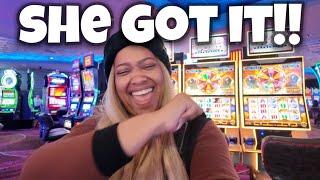 She Got Exactly What She Asked For On This Slot Machine!!