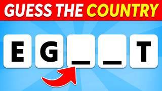 Guess the Country with Missing Letters | Country Quiz