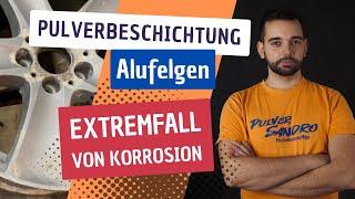 Pulverbeschichten von Aluminiumfelgen bei extremer Korrosion