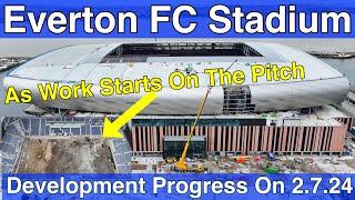 NEW Everton FC Stadium on 2.7.24 - Work On The Pitch Starts..